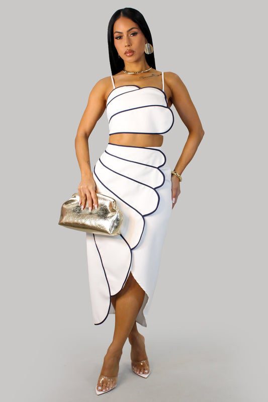 A Lil Vibe Skirt Set- Ivory