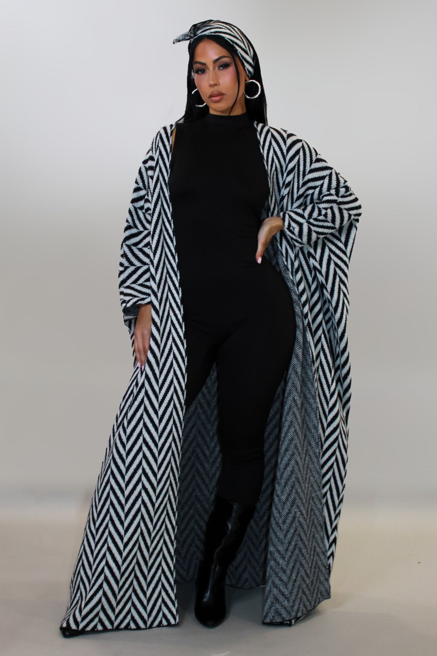 At the Crossroads Cardigan & Headband Set- Black