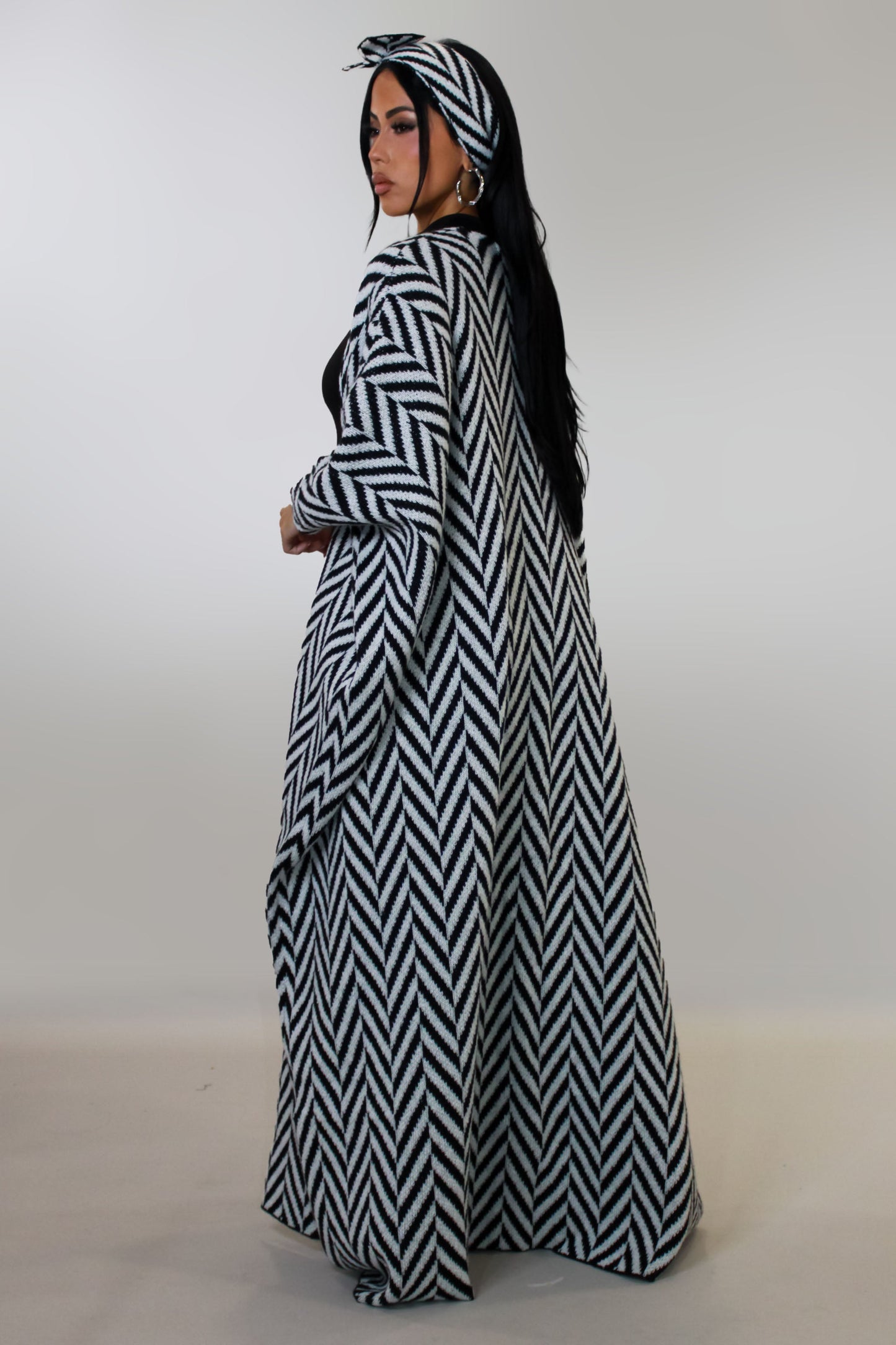 At the Crossroads Cardigan & Headband Set- Black