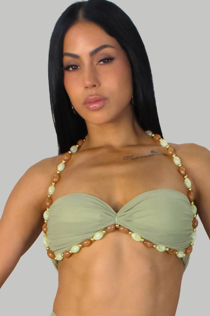 Dubai Resort Skirt Set- Green