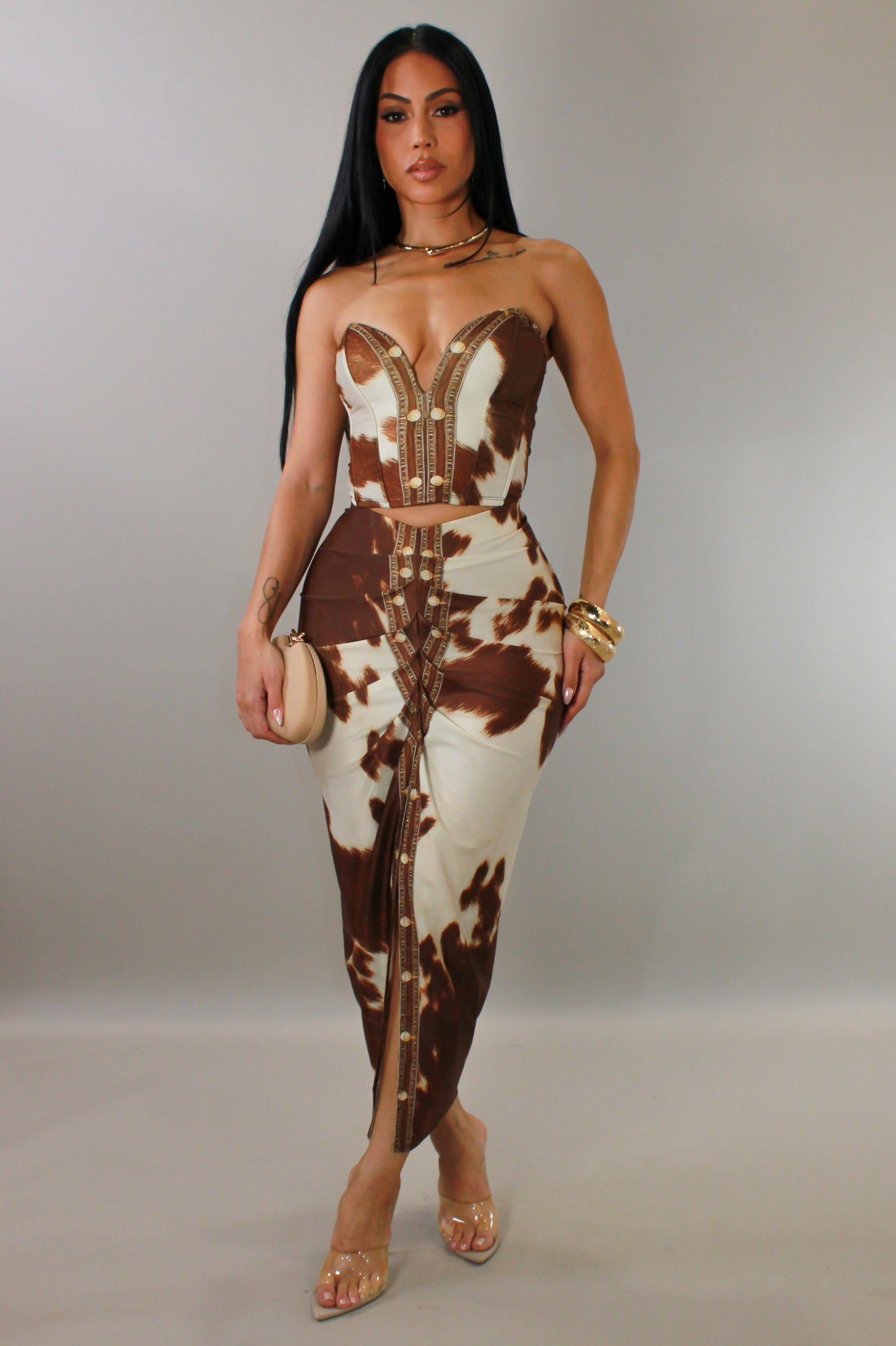 Touch of Brown Skirt Set