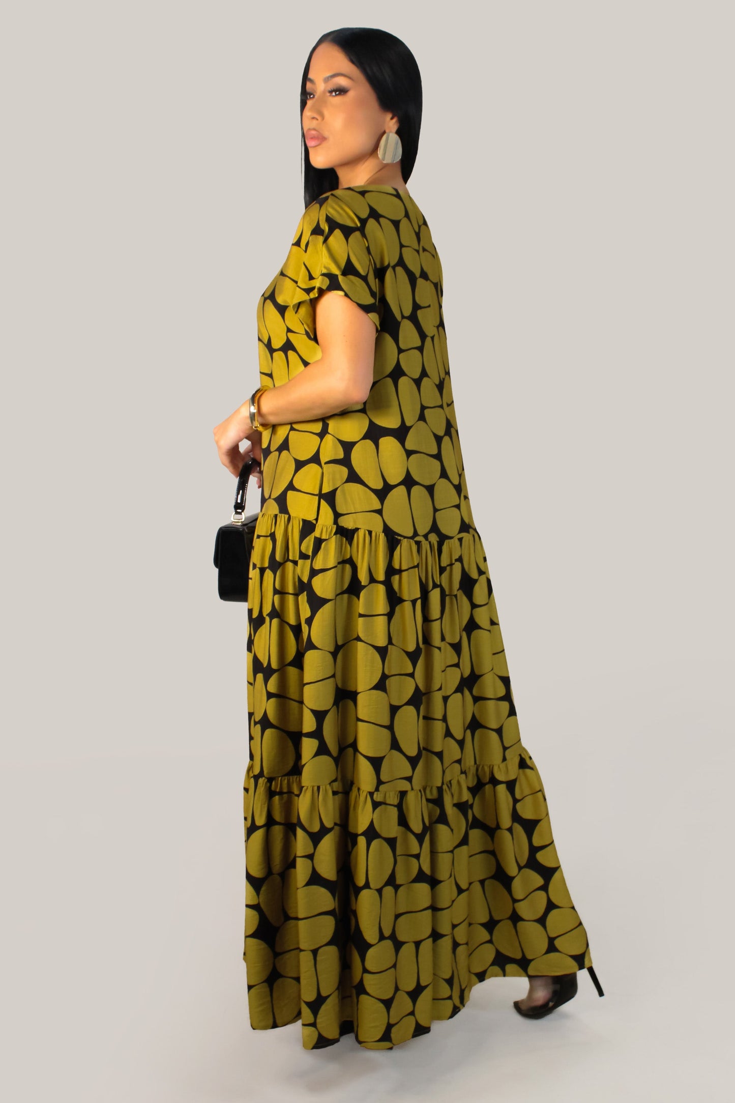 Amalfi Dress- Mustard/Black