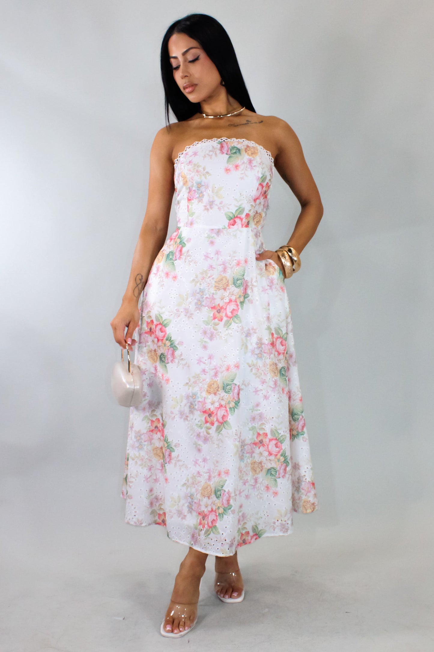 Bowtied Back Midi Dress- Multicolored