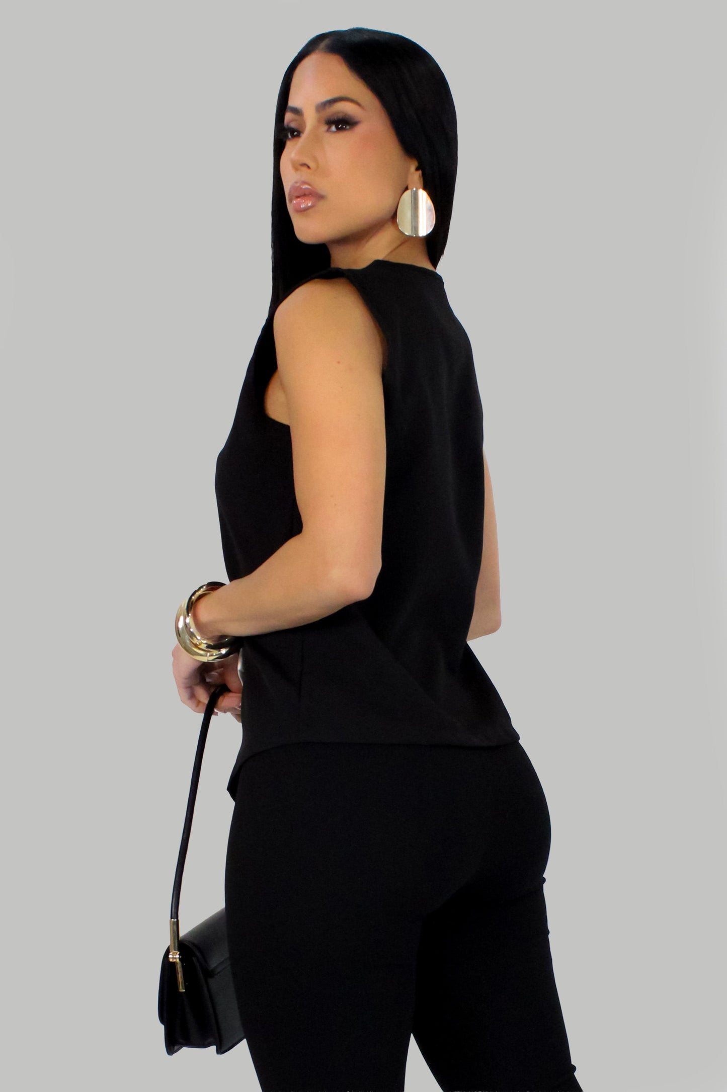 Contrast Black & White Vest Top