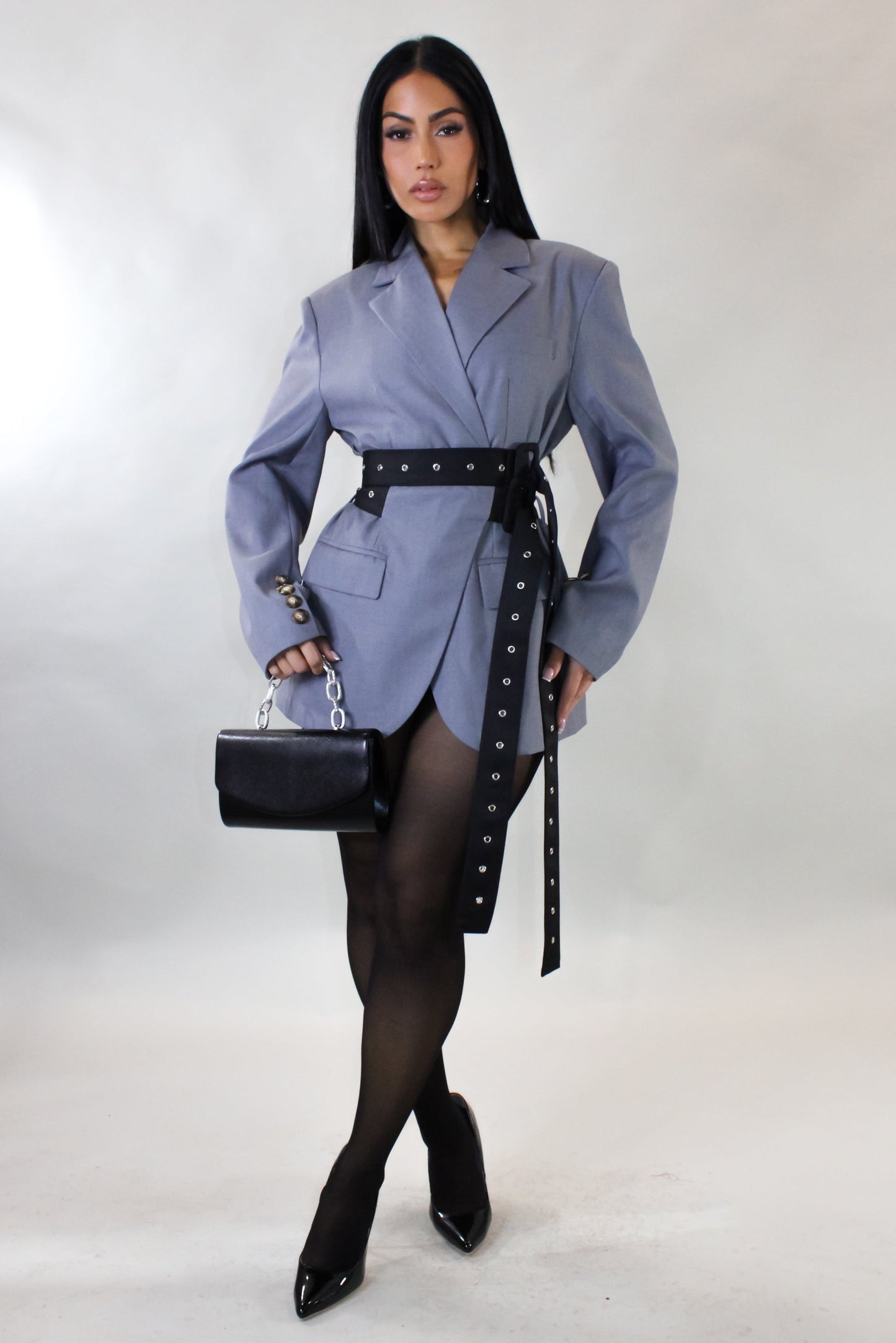 Get a Hint Blazer- Gray