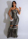 "All Roped Up" Maxi Dress- Silver