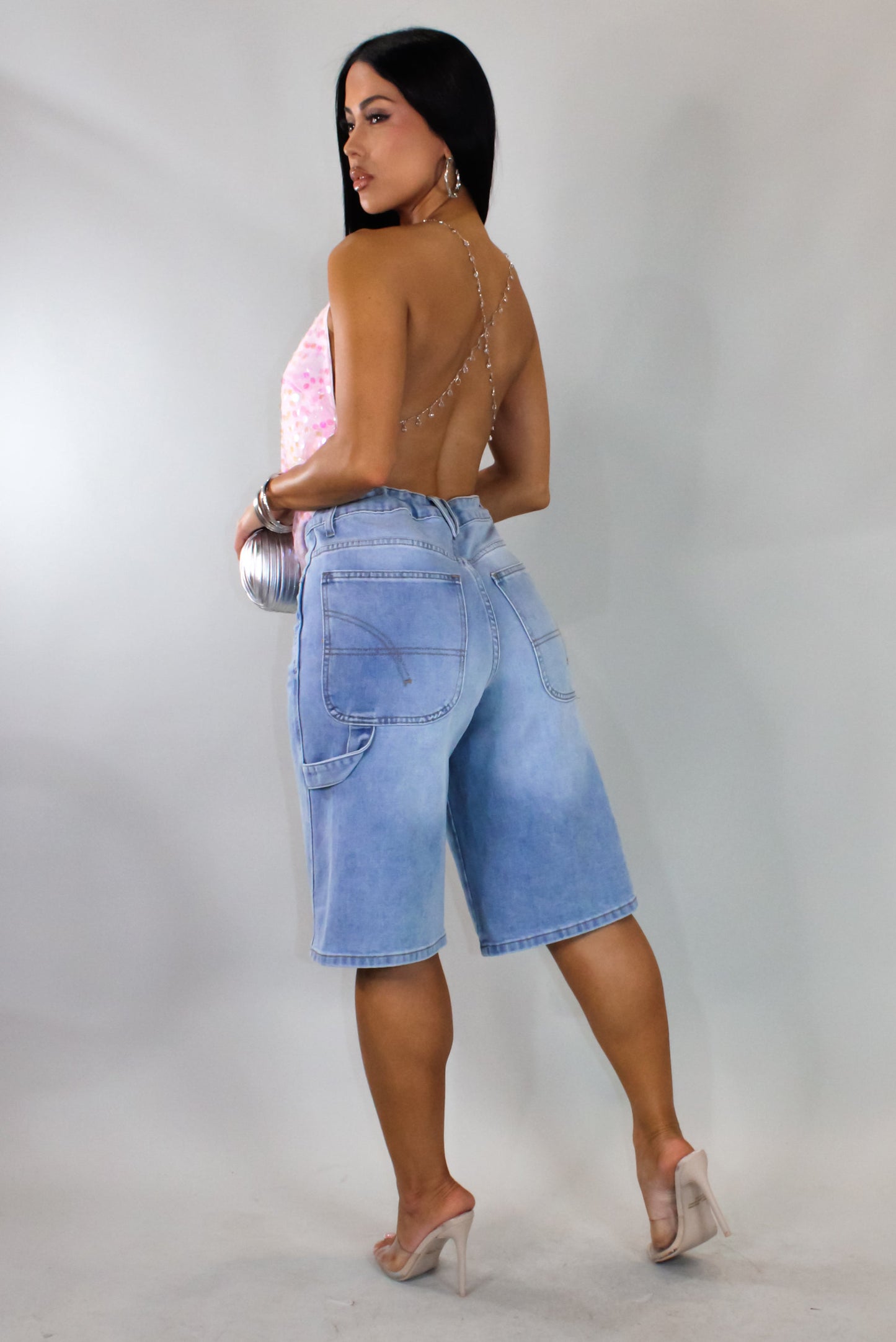 Bermuda Jean Shorts- Light Wash