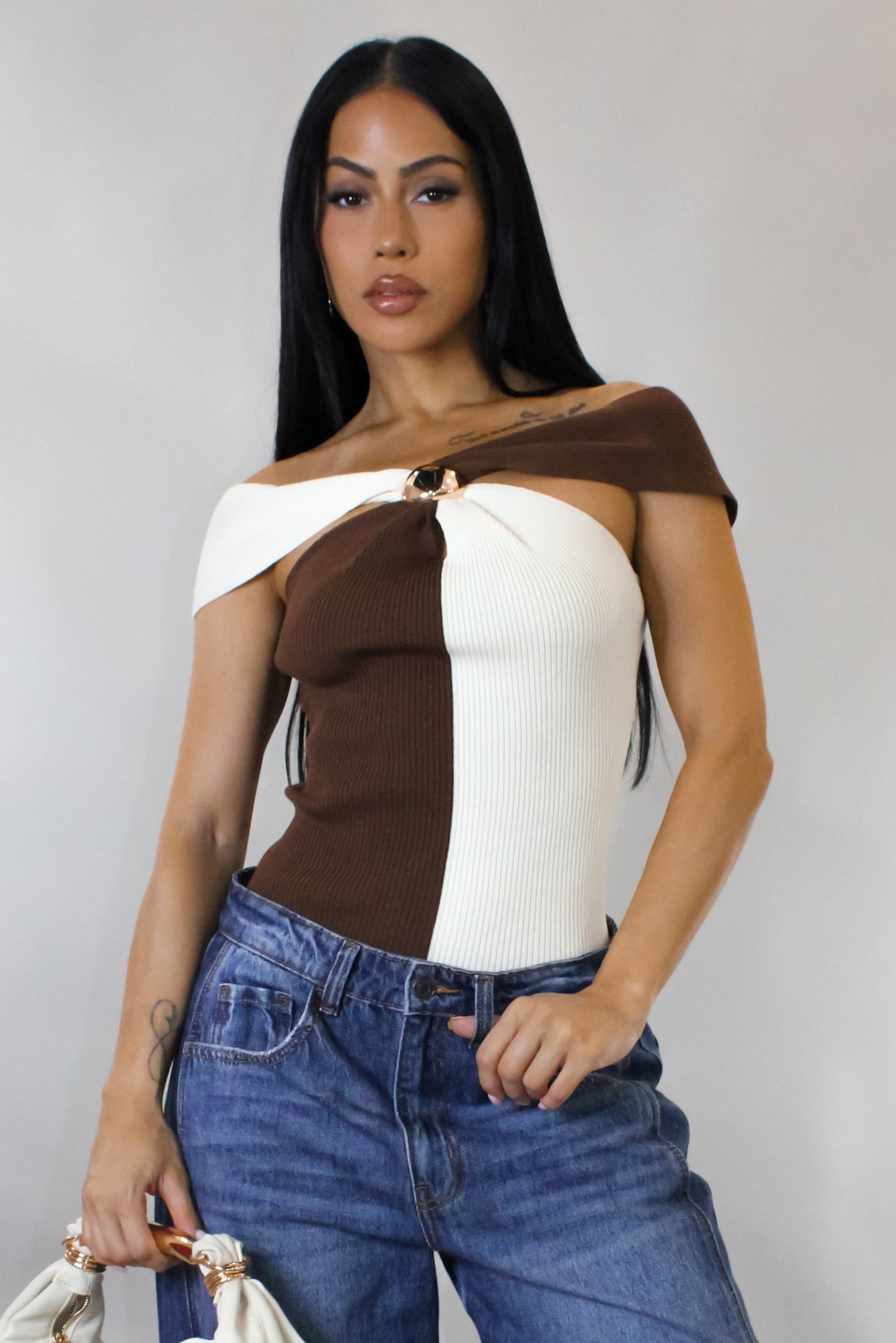 Contrast Top- Brown