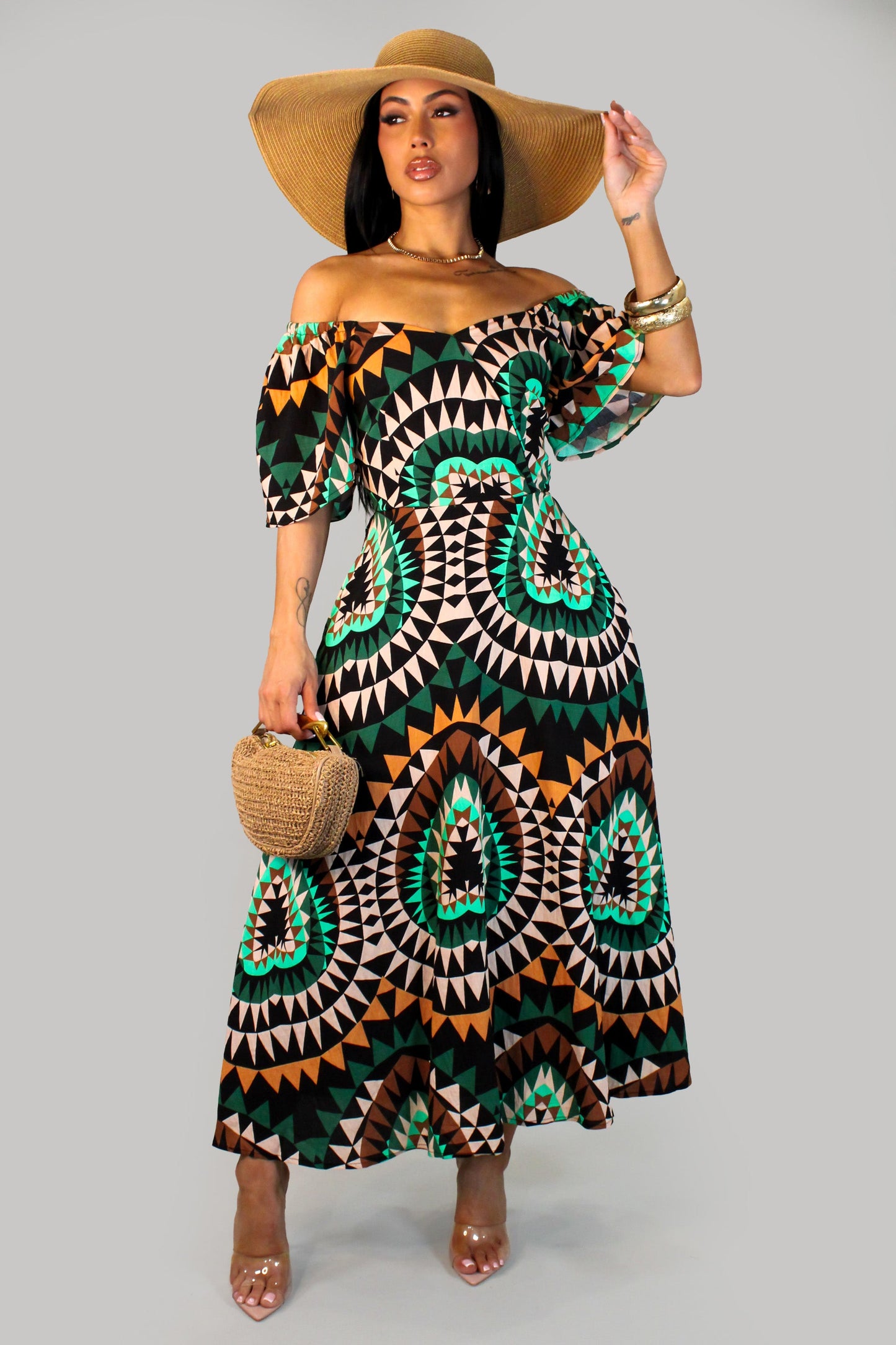 Artistic Vibes Midi Dress- Multi