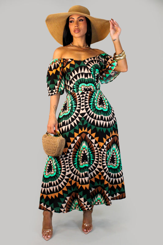 Artistic Vibes Midi Dress- Multi