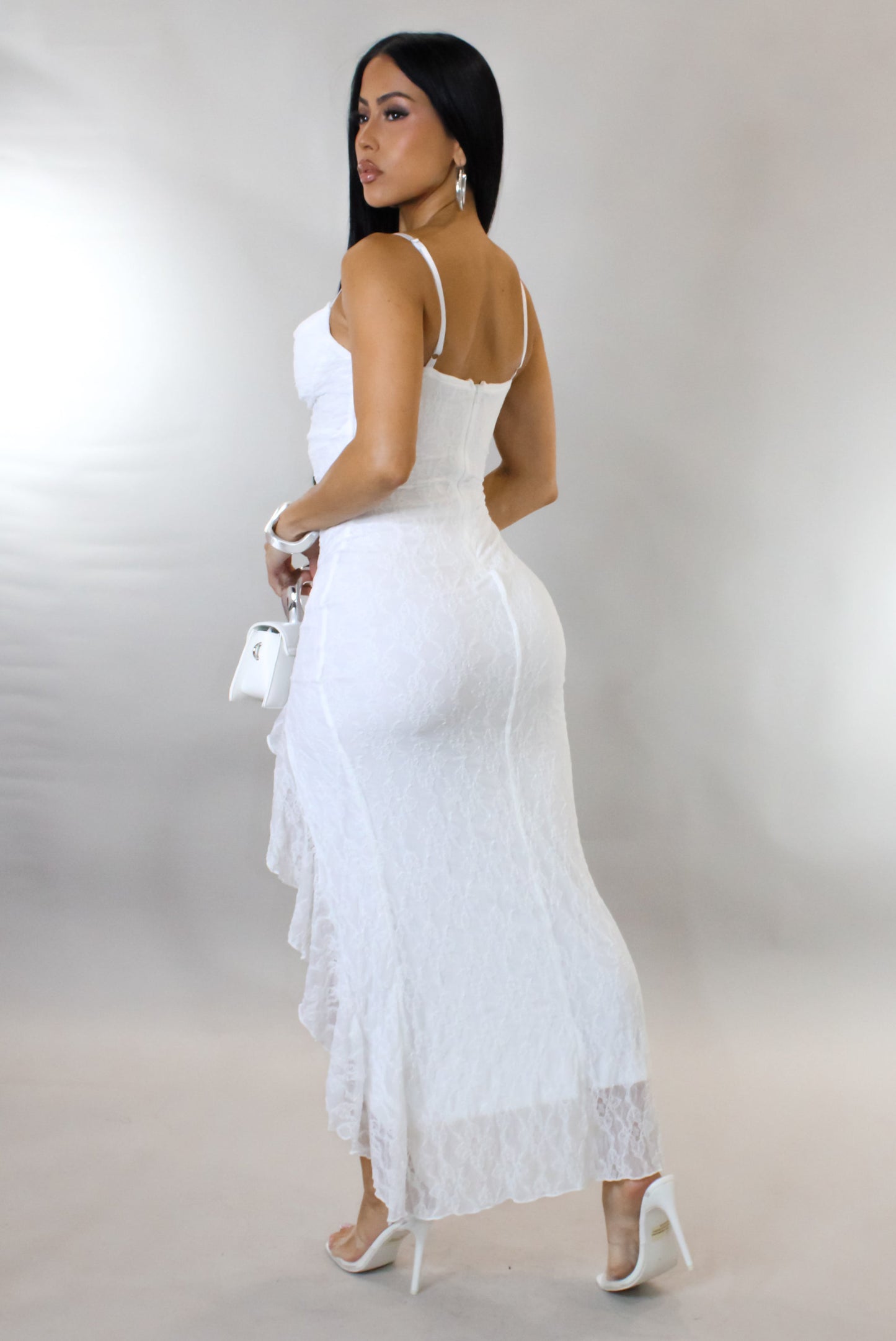 Lunch Soiree Midi Dress- White