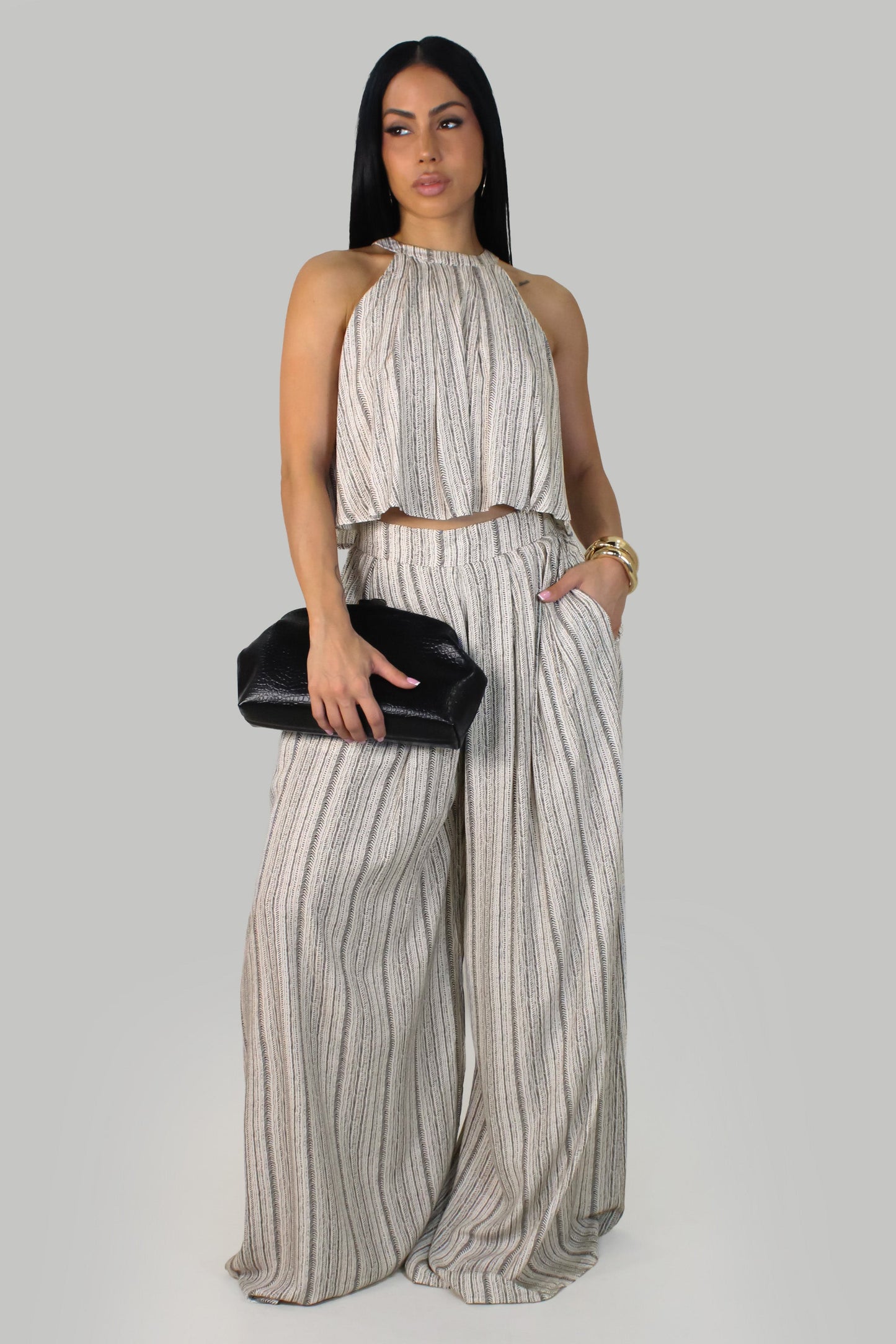 Soho Linen Pant Set- Taupe