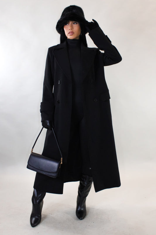 Not My Problem Long Coat- Black