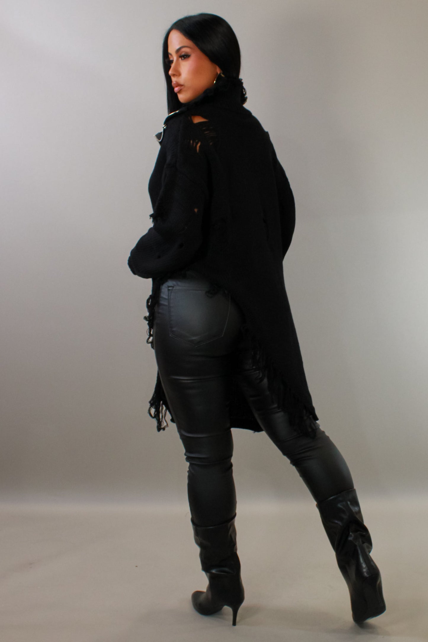 The Not So Basic Distressed Sweater - Black