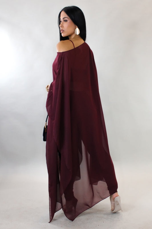 All My Love 3-Piece Pants, Top, & Drape Set- Red