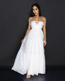 White Tiered Ruffled Maxi Dress