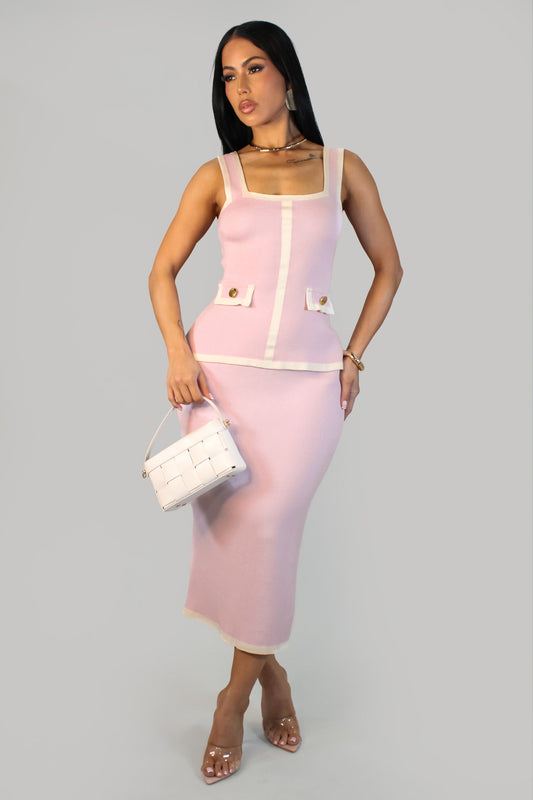 Brunch Mellow Skirt Set- Pink