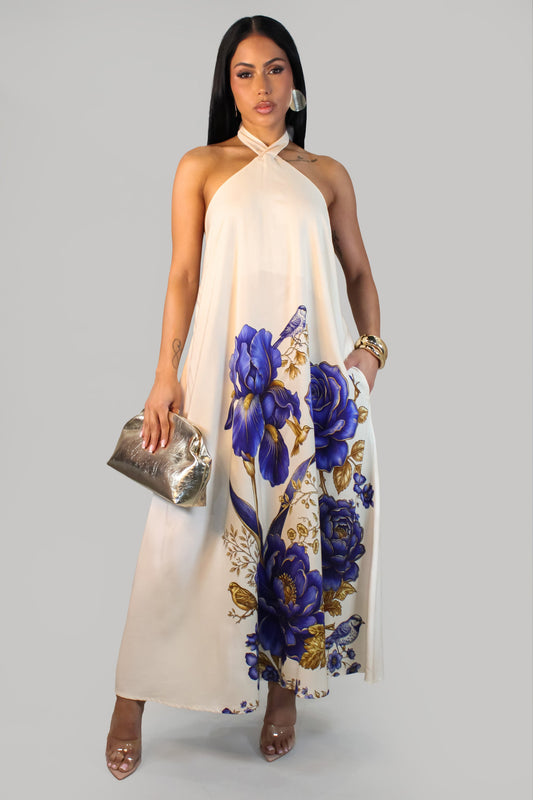 Dinner at Manila Hotel Dress- Cream/Cian