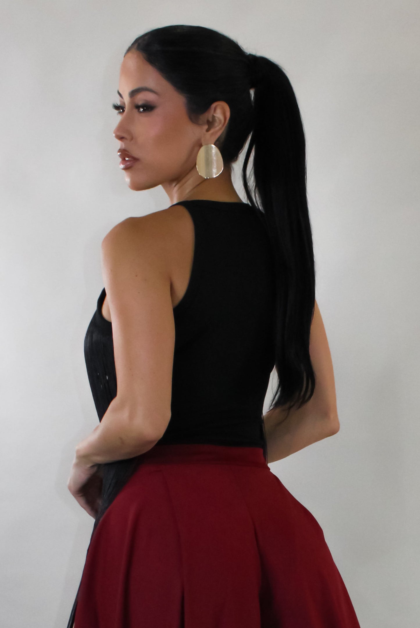 Fringe Bodysuit Top- Black