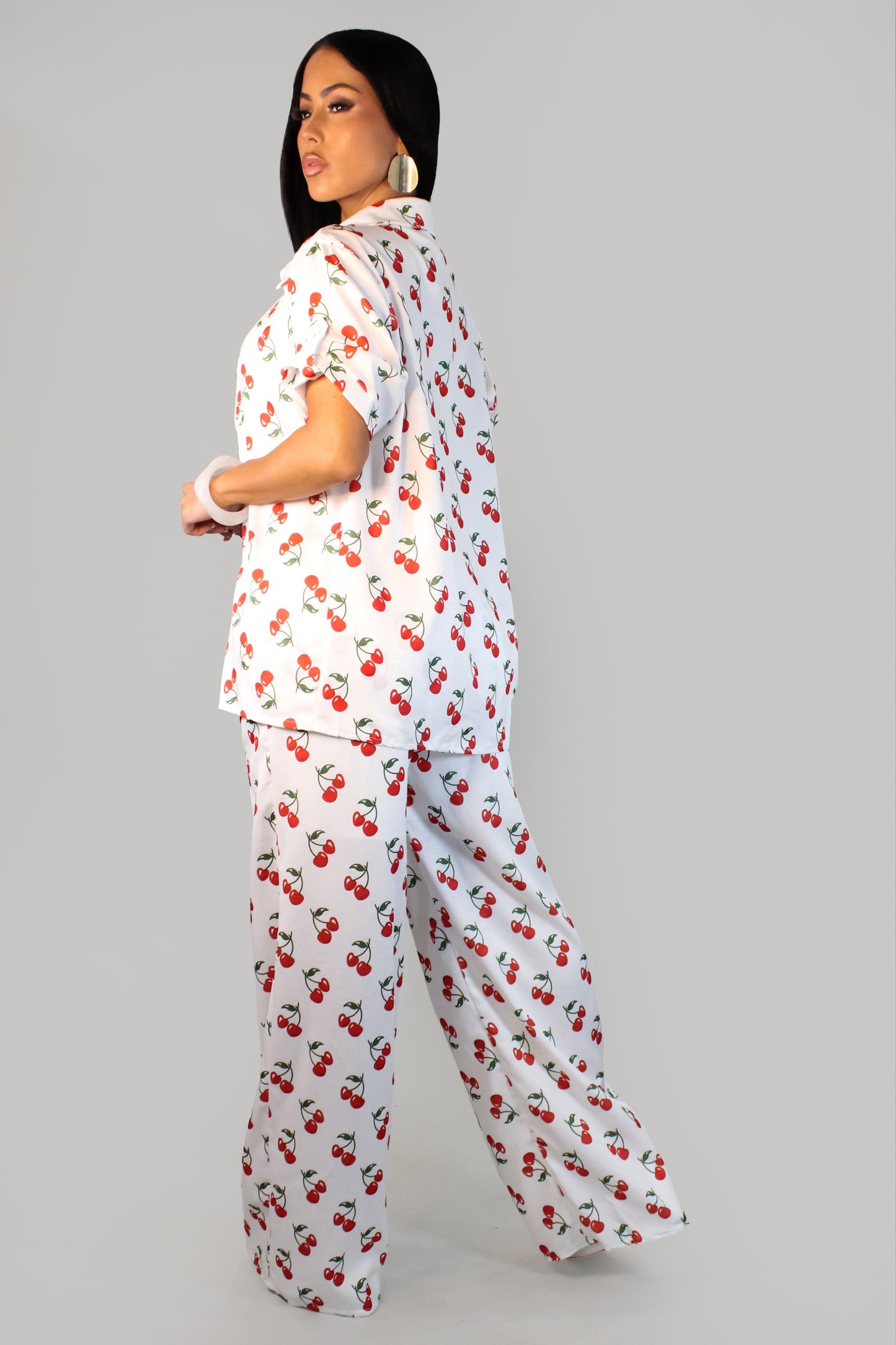 Cherry Print Pants Set