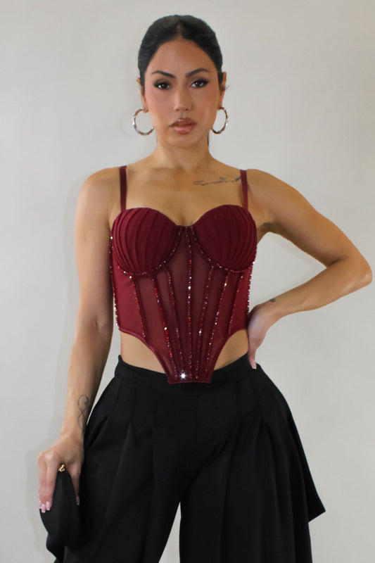 Bustier Top- Red