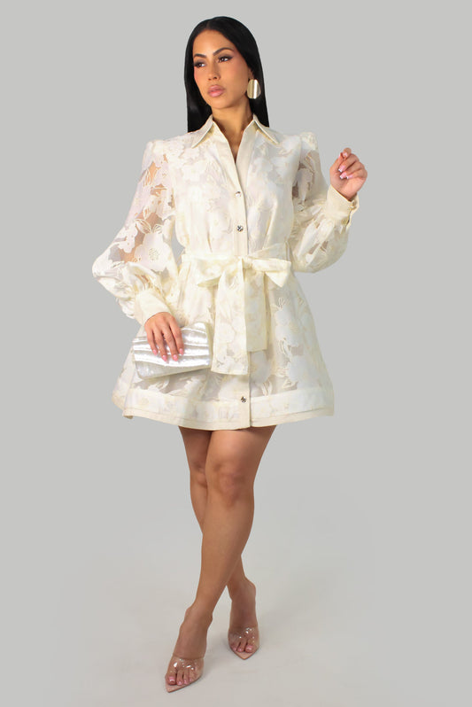 Specially for Brunch Dress- Cream