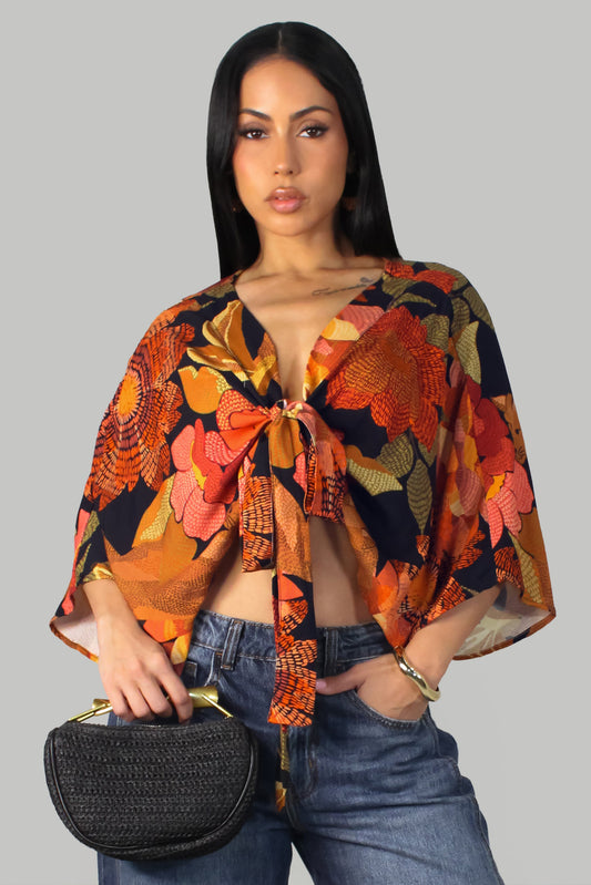 Feline Versatile Top- Orange/Multi (Copy)