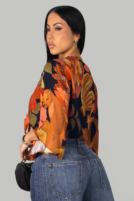 Feline Versatile Top- Orange/Multi (Copy)