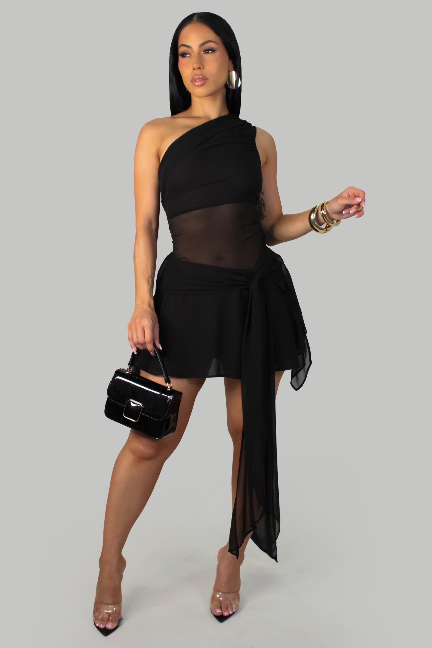 Entanglement Relationship Dress- Black