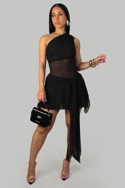 Entanglement Relationship Dress- Black