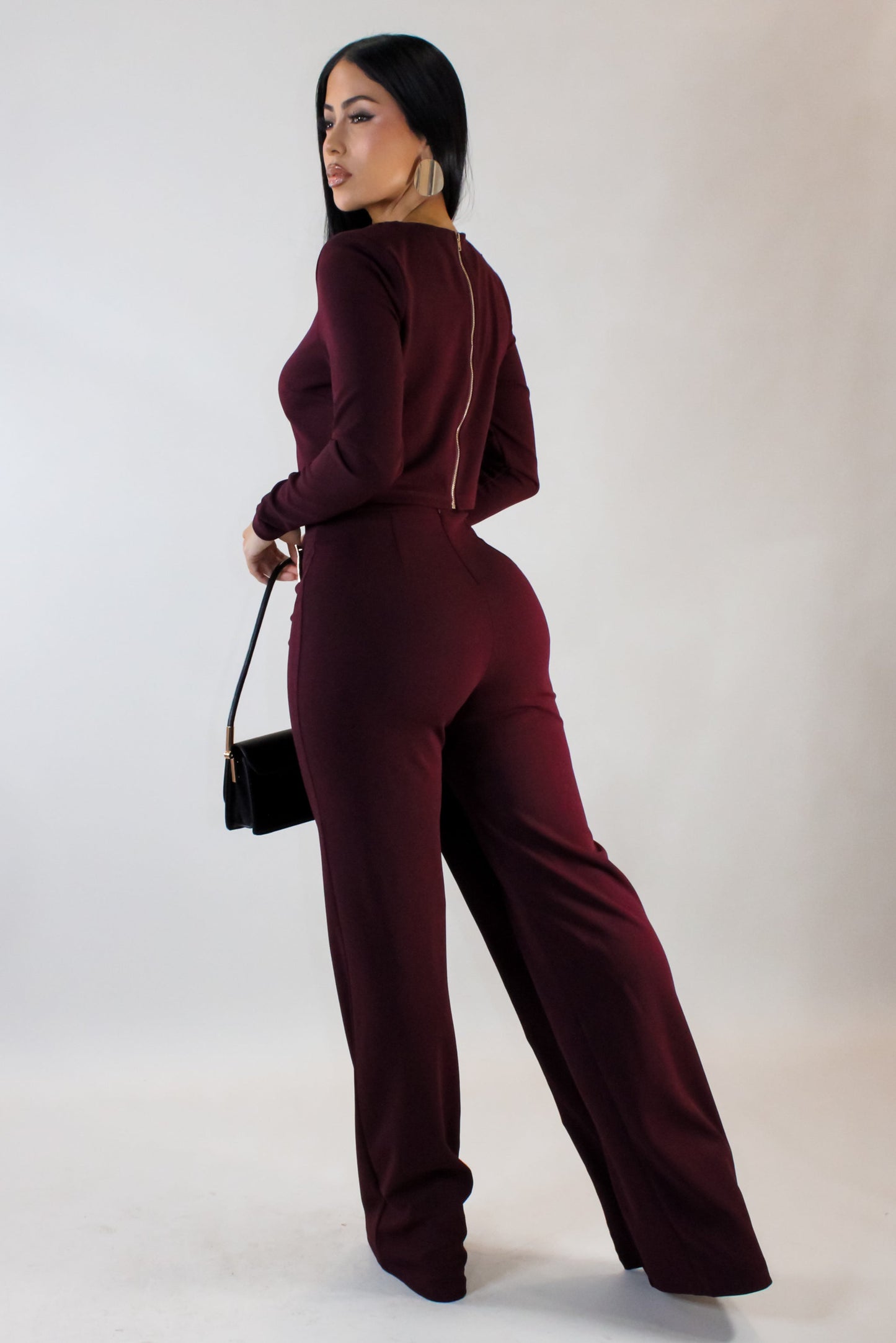 Cheers to You Jumpsuit- Burgundy