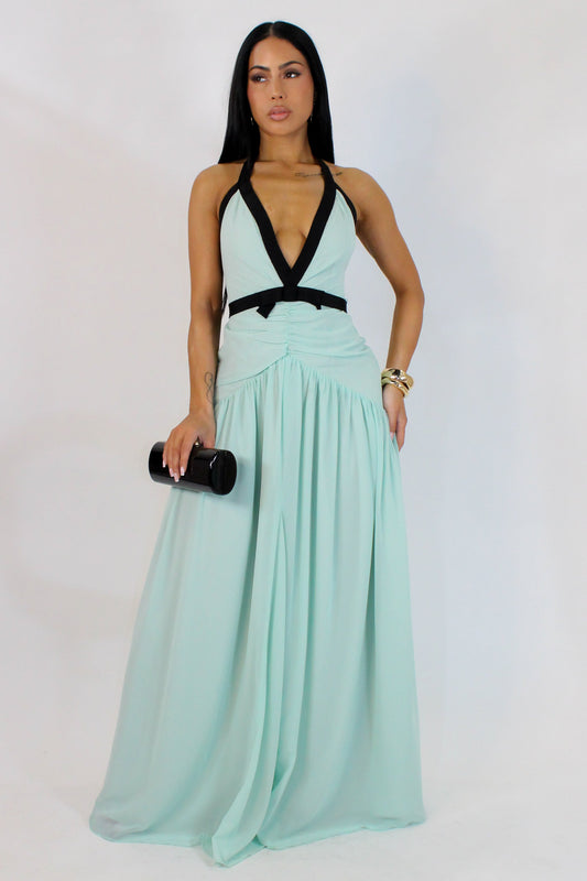 Cooling Water Maxi Dress- Mint