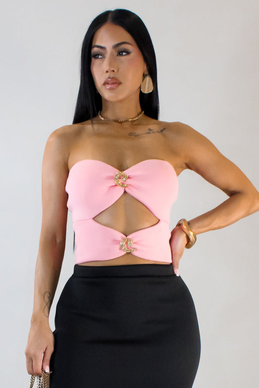 In Between Cropped Top-Pink
