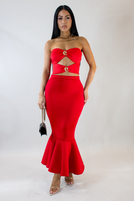 Mermaid Tail Skirt- Red