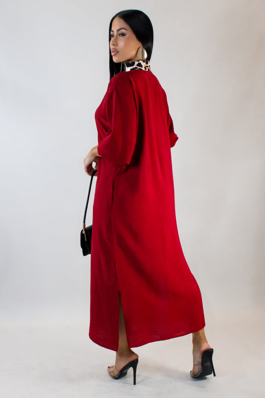 Keeping it Simple Loose Dress- Red
