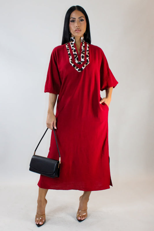 Keeping it Simple Loose Dress- Red
