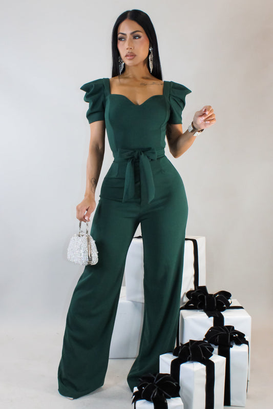 Let's Have Brunch Jumpsuit- Green