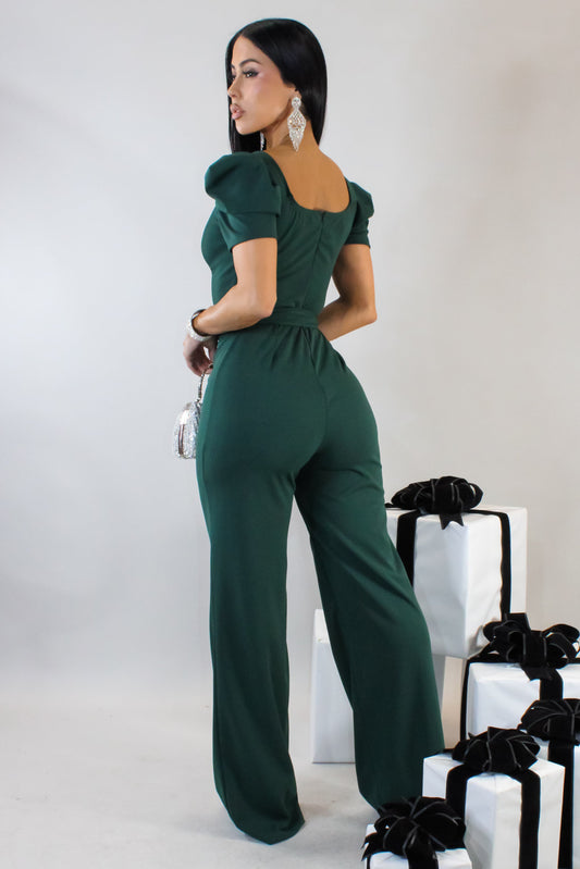 Let's Have Brunch Jumpsuit- Green