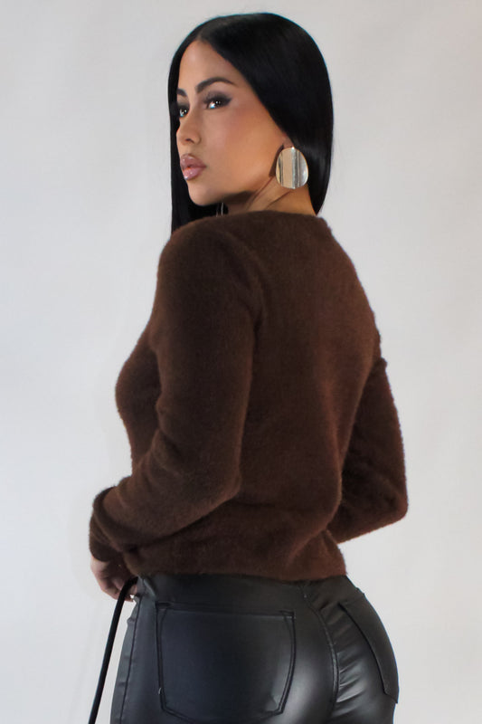 Seascape Long Sleeve Comfy Top- Brown