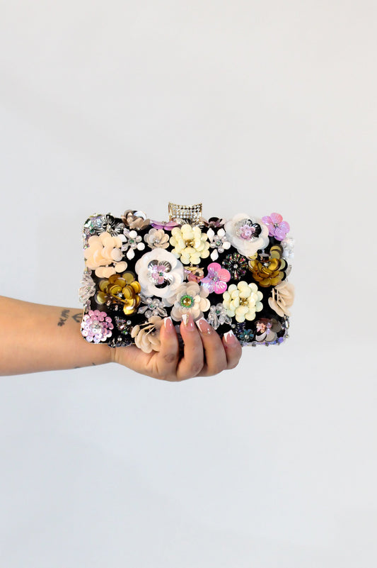 Embellished Clutch Bag- Black