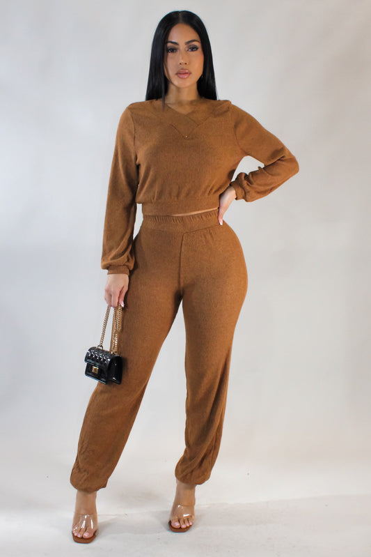 In Motion Pants Set- Taupe