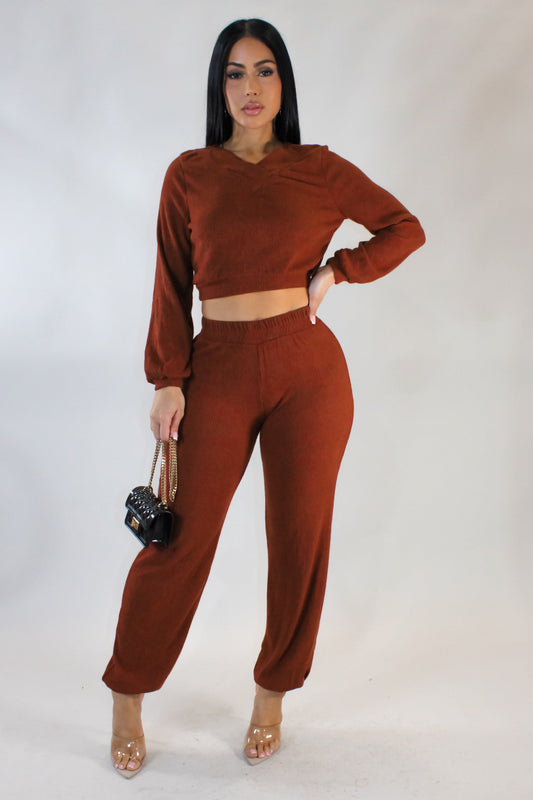 In Motion Pants Set- Rust