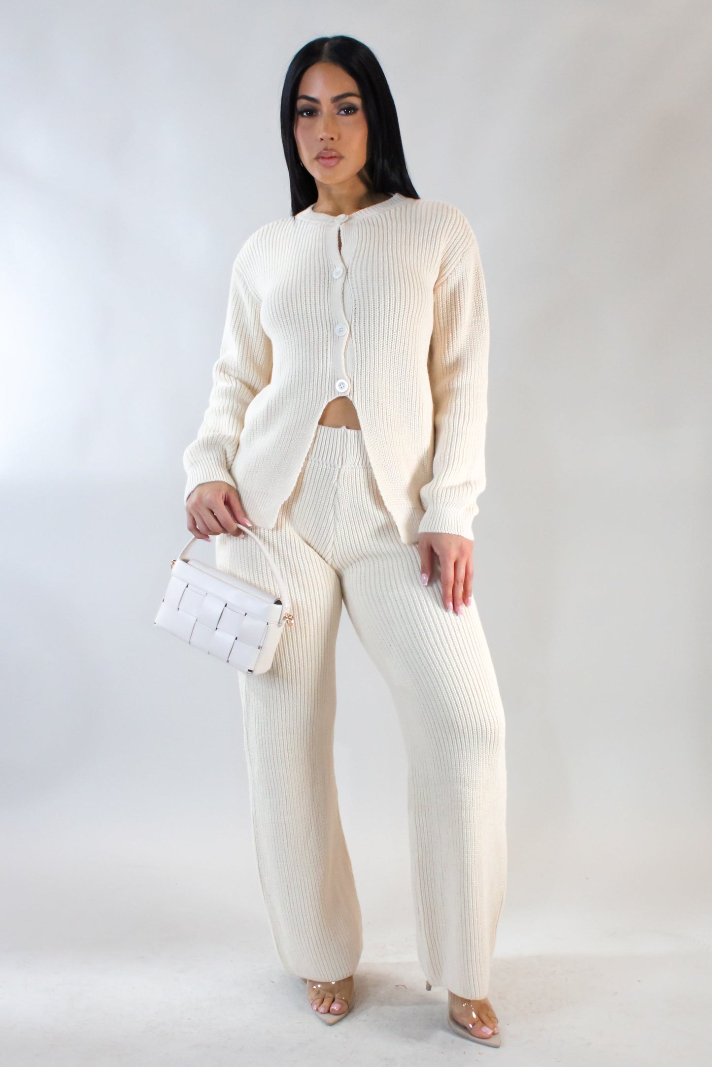 Milk & Cream Pants Set- Beige