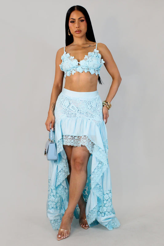 Cabo Babe Skirt Set- Blue