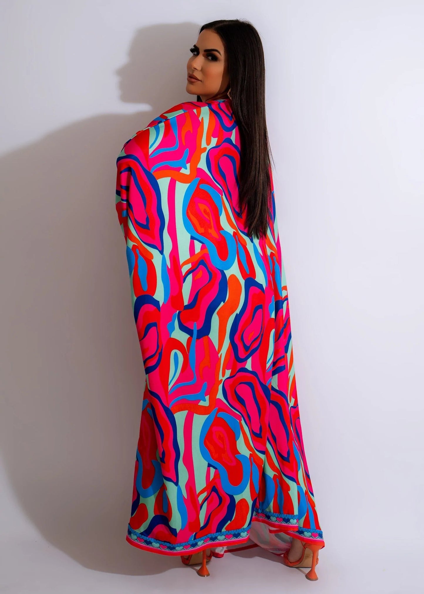 High Waist Shorts & Kimono Set