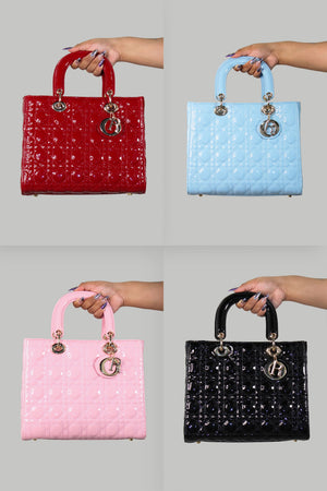 Initial "R" Quilted Handbag & Wallet Set