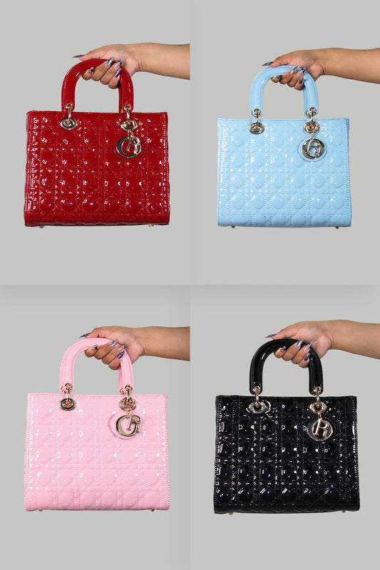 Initial "R" Quilted Handbag & Wallet Set