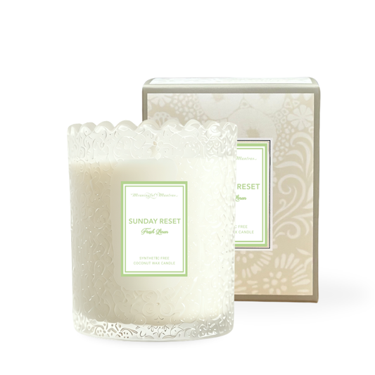 Sunday Reset Fresh Linen Natural Candle 8oz Kaia Collection