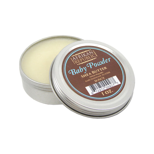 Afrikan Republic: Shea Butter – Baby Powder: 1 oz.
