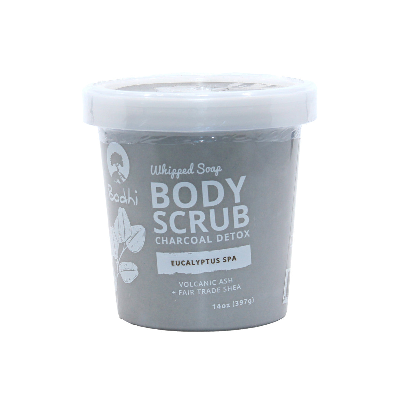 Bodhi: Whipped Soap Body Scrub (Charcoal Detox) Eucalyptus Spa - 14 oz